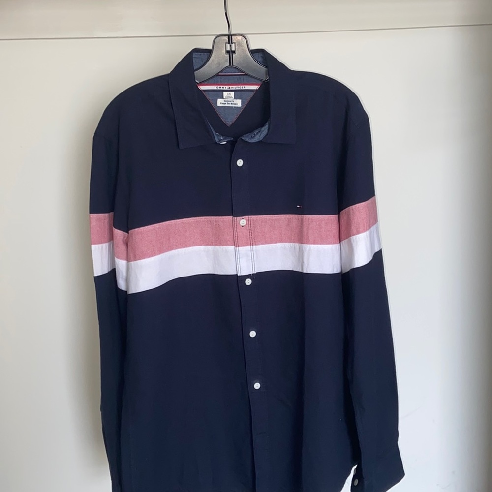 Tommy Hilfiger Blue Striped Button Down